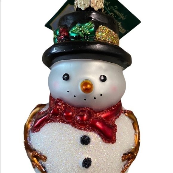 LOT OF 3 OLD WORLD CHRISTMAS TREE ORNAMENTS SNOWMEN IN BOXES XMAS DECOR - Picture 10 of 11